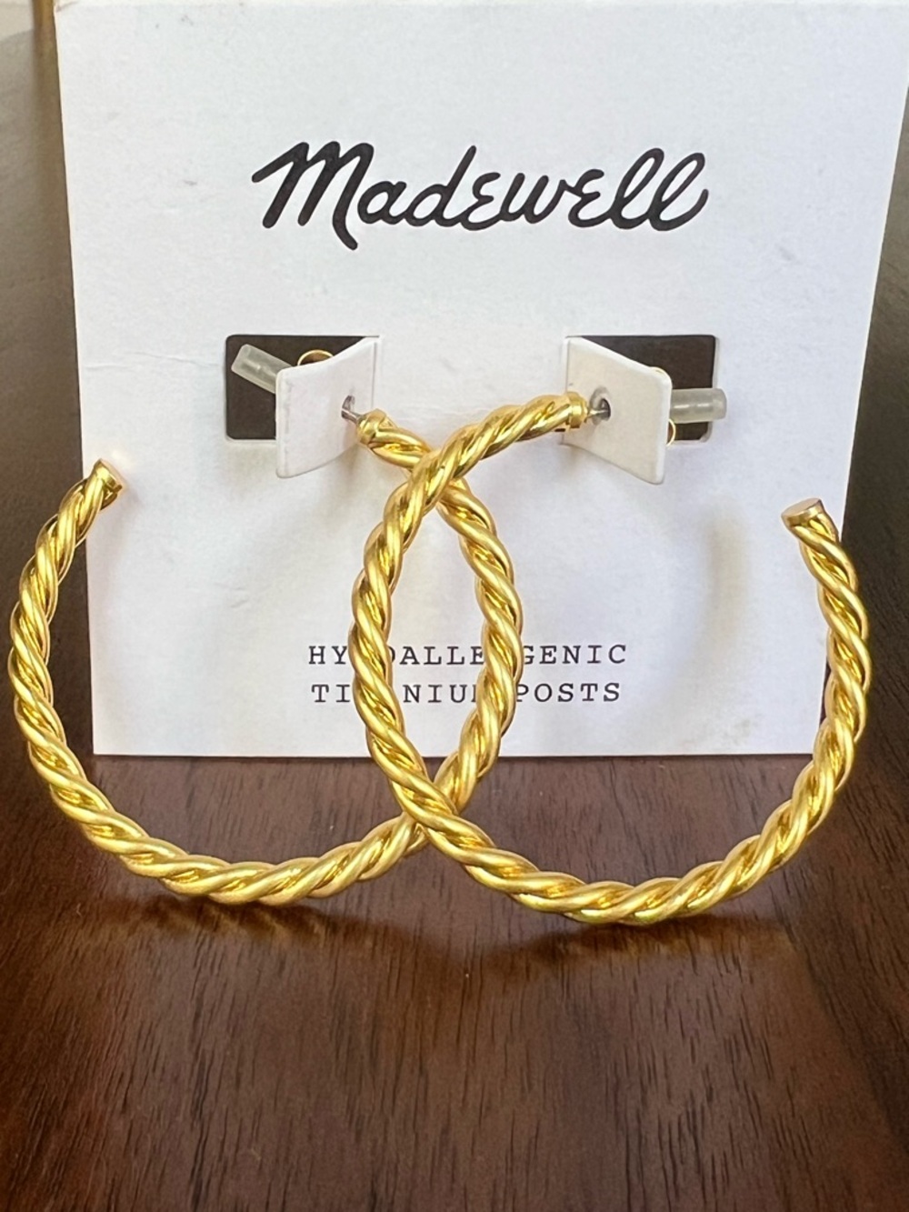 NWT Madewell Puffed Rope Large Hoop Earrings
